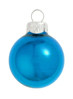 20ct Shiny Wedgewood Blue Glass Ball Christmas Ornaments 1.25" (30mm)