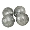 4ct Silver Sequin Christmas Ball Ornaments 2.75" (70mm)