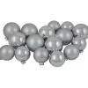 72ct Silver Shiny and Matte Christmas Glass Ball Ornaments 4" (100mm)