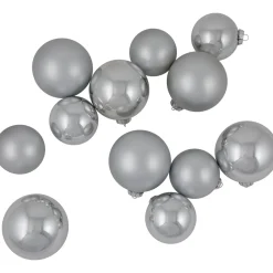 72ct Silver Shiny and Matte Christmas Glass Ball Ornaments 4