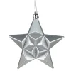 12ct Silver Splendor Shatterproof Star Christmas Ornaments 5"