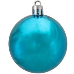 60ct Turquoise Blue Shatterproof Shiny Christmas Ball Ornaments 2.5