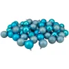 60ct Turquoise Blue Shatterproof 4-Finish Christmas Ball Ornaments 2.5" (60mm)