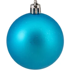 60ct Turquoise Blue Shatterproof 4-Finish Christmas Ball Ornaments 2.5
