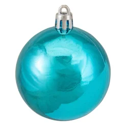 60ct Turquoise Blue Shatterproof 4-Finish Christmas Ball Ornaments 2.5