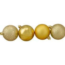 60ct Vegas Gold Shatterproof 4 Finish Christmas Ball Ornaments 2.5