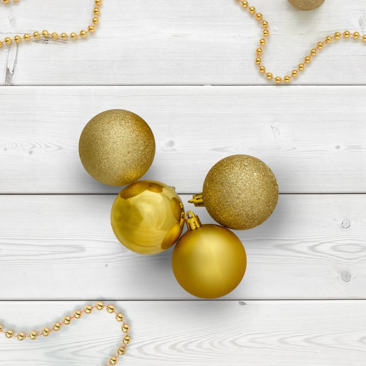 24ct Vegas Gold Shatterproof 4-Finish Christmas Ball Ornaments 2.5" (60mm)