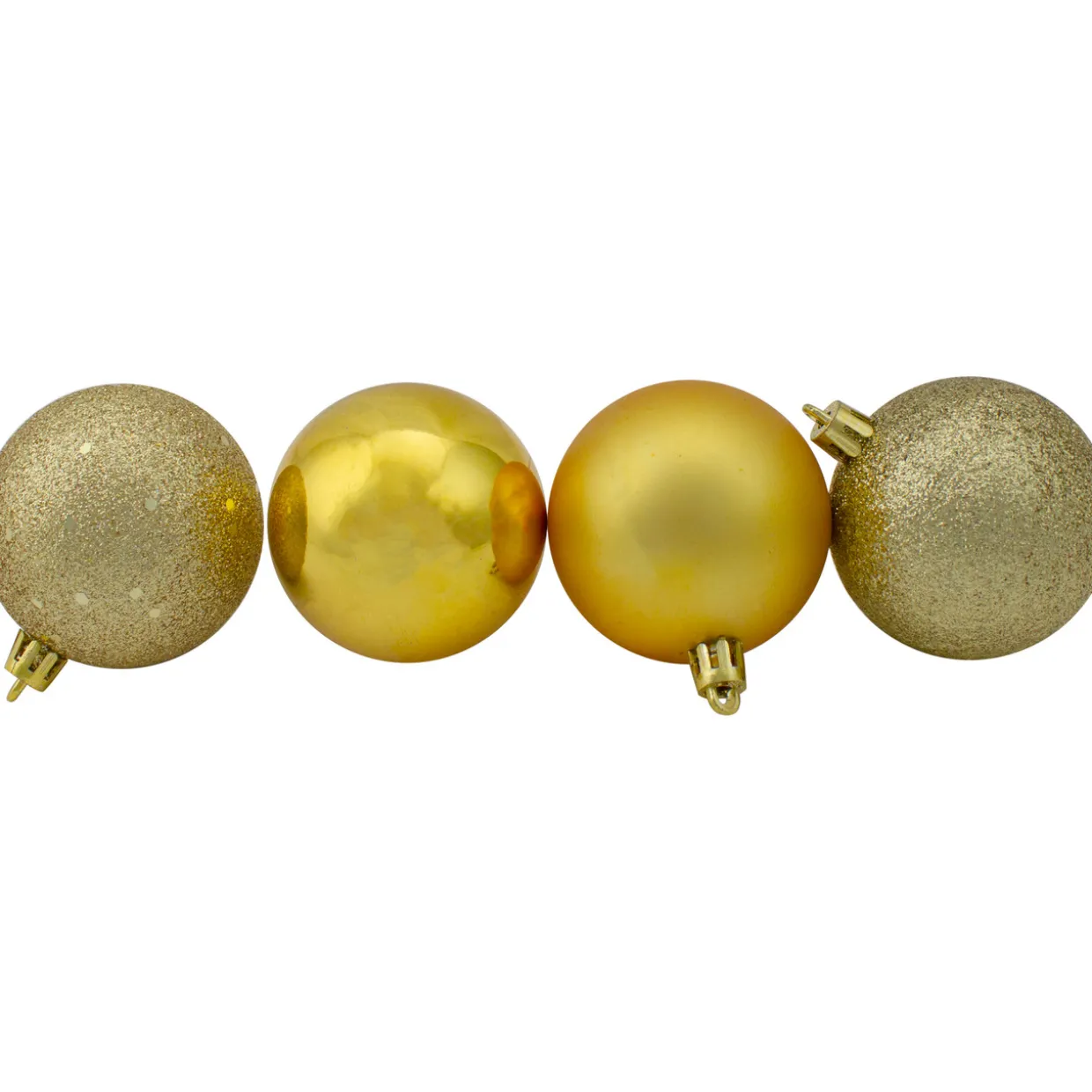 24ct Vegas Gold Shatterproof 4-Finish Christmas Ball Ornaments 2.5" (60mm)