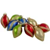 9ct Vibrantly Colored 2-Finish Swirls Glass Christmas Finial Ornaments 2"