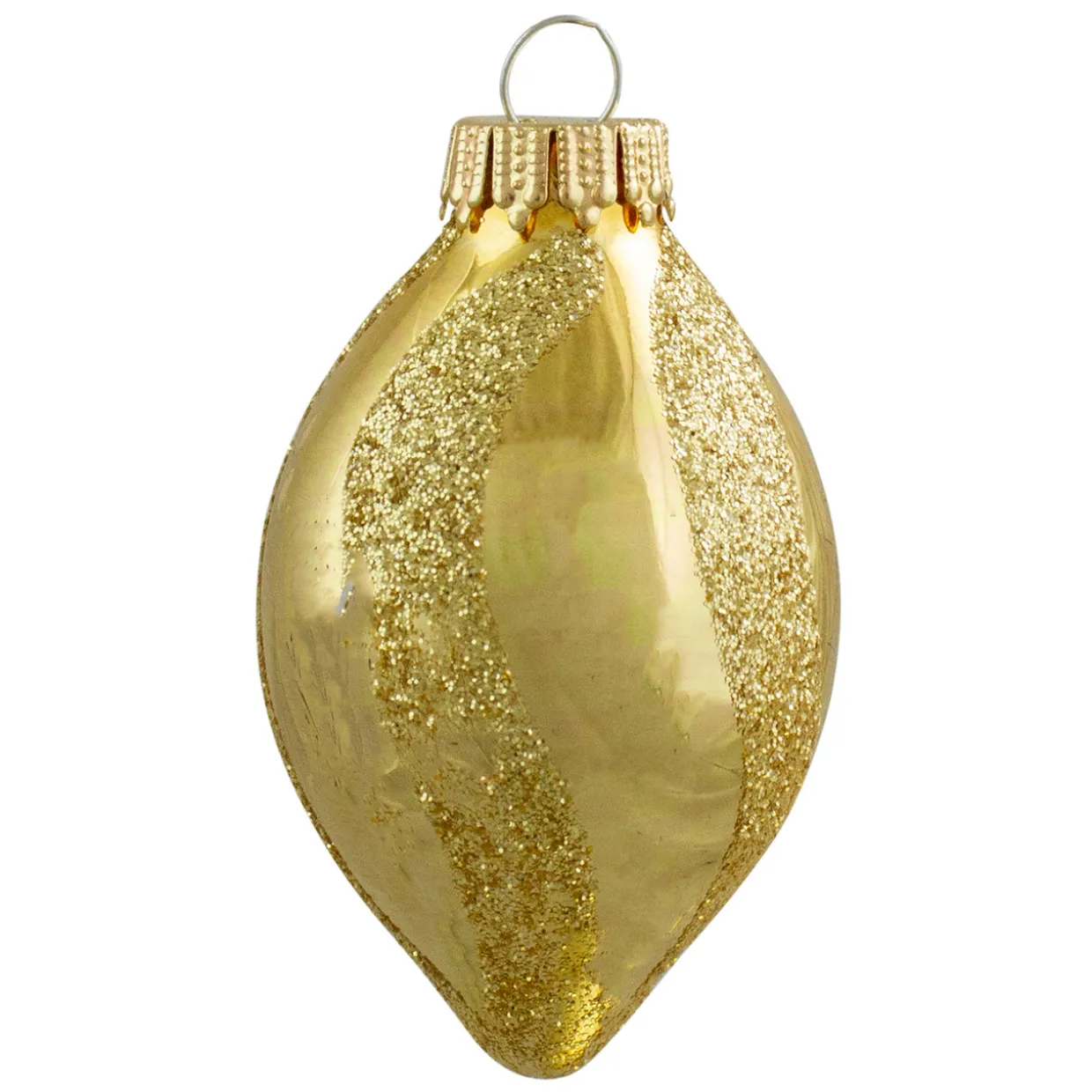 9ct Vibrantly Colored 2-Finish Swirls Glass Christmas Finial Ornaments 2"