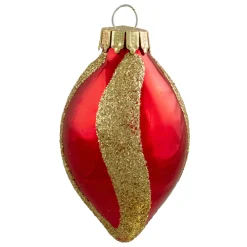 9ct Vibrantly Colored 2-Finish Swirls Glass Christmas Finial Ornaments 2