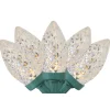 100ct Warm White LED Faceted C7 Christmas Lights, 66ft Green Wire
