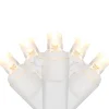 50ct Warm White LED Wide Angle Christmas Lights, 16.25ft White Wire