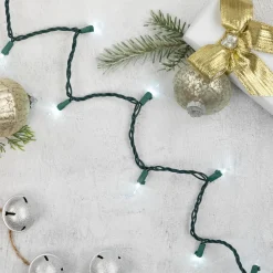 35ct White LED Mini Christmas Lights - 11.25ft Green Wire