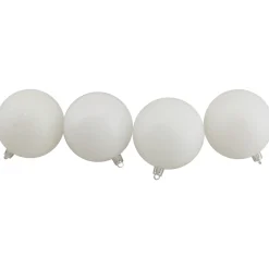 32ct Winter White 4-Finish Shatterproof Christmas Ball Ornaments 3.25