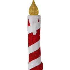 3D LED Lighted Striped Candle Christmas Outdoor Decoration - 30