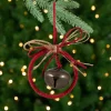 Dangling Jingle Bell with Bow Christmas Ornament - 2.5"