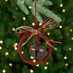 Dangling Jingle Bell with Bow Christmas Ornament - 2.5"