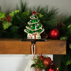 Decorated Christmas Tree Metal Stocking Holder - 6