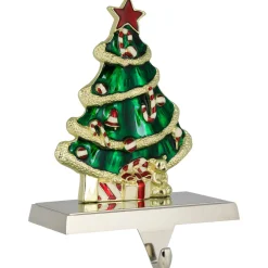 Decorated Christmas Tree Metal Stocking Holder - 6