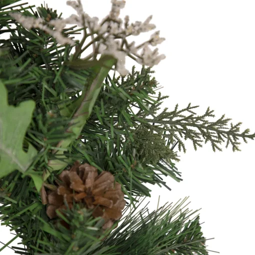 Decorated Natural Pine and Berry Artificial Christmas Wreath, 24-Inch, Unlit