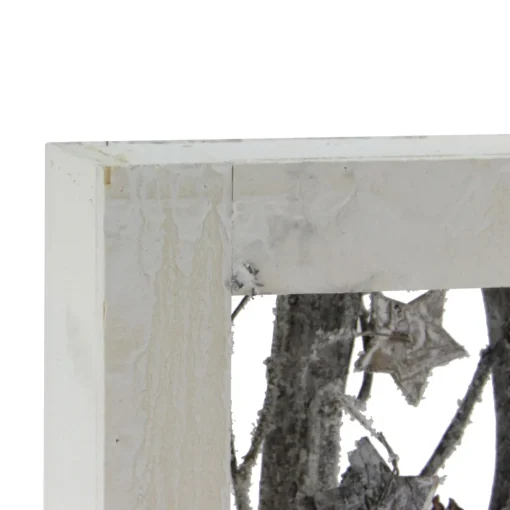 Decorated Standing Birch Branches in Wood Frame Table or Wall Decoration - 14.25"