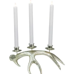 Deer Antler Christmas Taper Candle Holder - 12" - Champagne