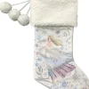 Disney Frozen White Glitter & Faux Fur Holiday Christmas Stocking