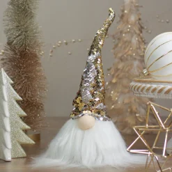 Elf Gnome with Sequin Hat Christmas Figure - 12"