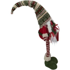 Fair Isle Standing Gnome Girl Christmas Figure - 28