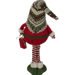 Fair Isle Standing Gnome Girl Christmas Figure - 28