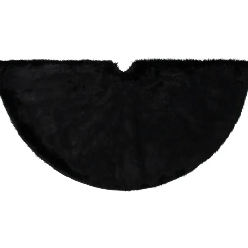 Faux Black Sable Fur Christmas Tree Skirt - 48"