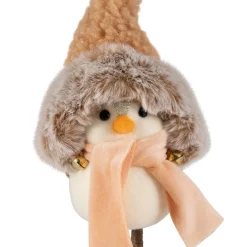 Faux Fur and Plaid Peachy Plush Standing Bird - 7.5