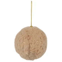 Faux Fur and Sequin Christmas Ball Ornaments - 2.75