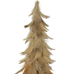 Feather Layered Cone Tree Christmas Decoration - 19.5