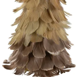 Feather Layered Cone Tree Christmas Decoration - 19.5