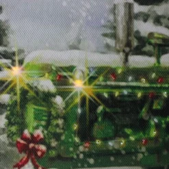 Fiber Optic and LED Lighted Merry Christmas Tractor Canvas Wall Art 12