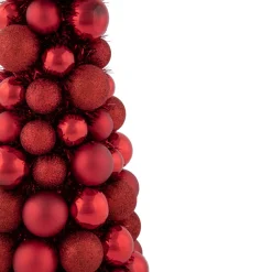 3-Finish Shatterproof Ball Christmas Tree with Tinsel - 15.75