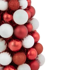 3-Finish Shatterproof Ball Christmas Tree with Tinsel - 15.75