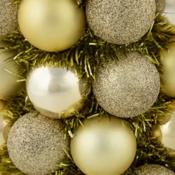 3-Finish Shatterproof Ball Christmas Tree with Tinsel - 15.75