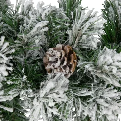 Flocked Angel Pine and Pine Cones Artificial Christmas Garland - 6.75' x 12