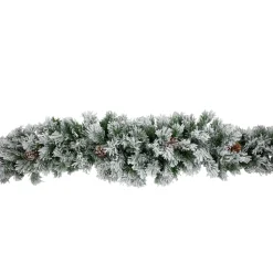 Flocked Angel Pine and Pine Cones Artificial Christmas Garland - 6.75' x 12