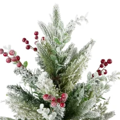 Flocked Balsam Pine Artificial Mini Christmas Tree in Burlap Base - 24