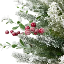 Flocked Balsam Pine Artificial Mini Christmas Tree in Burlap Base - 24