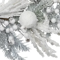 Flocked Berries and Pinecones Artificial Pine Christmas Wreath - 26