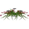 Frosted Berry and Foliage Triple Candle Holder Christmas Decoration - 32"