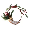 Frosted Cornucopia Artificial Christmas Wreath - 14-Inch, Unlit