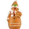 Frosted Gingerbread Snowman with Star Cookie Christmas Figurine - 7.5"