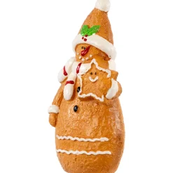Frosted Gingerbread Snowman with Star Cookie Christmas Figurine - 7.5