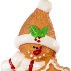 Frosted Gingerbread Snowman with Star Cookie Christmas Figurine - 7.5